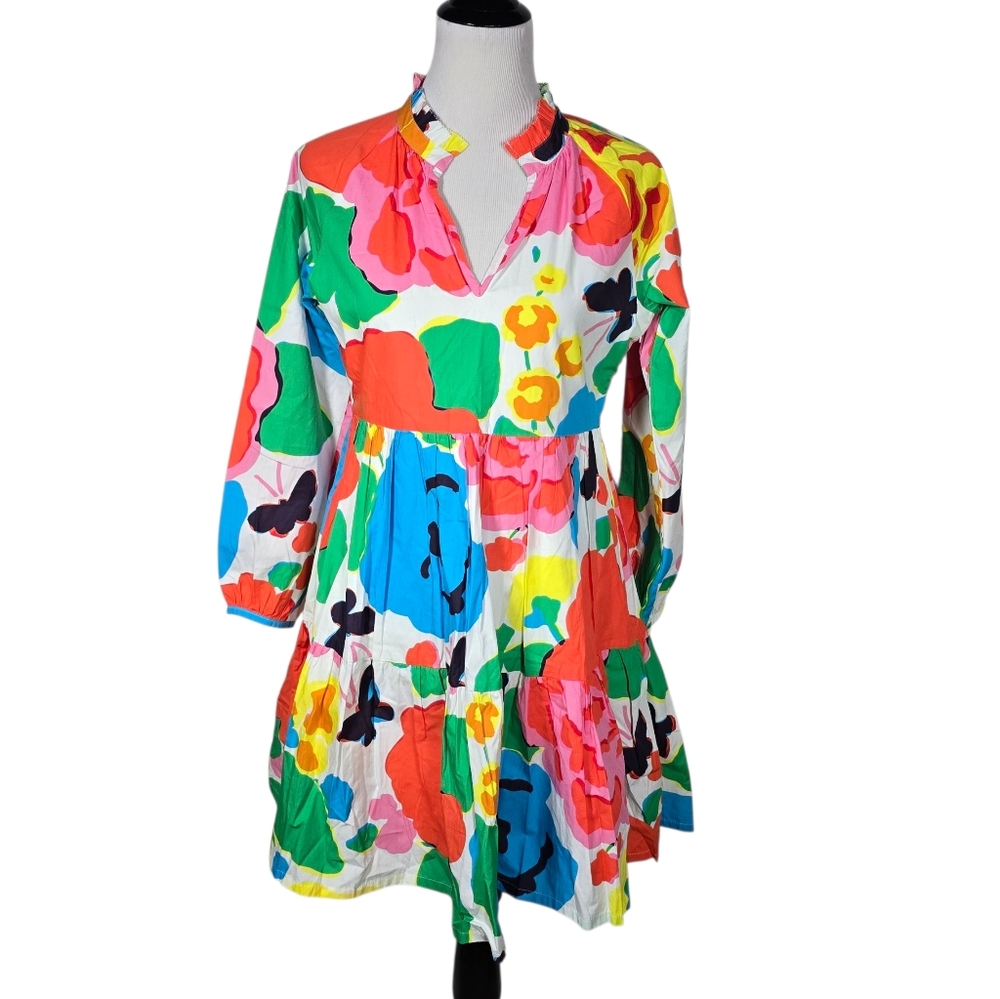 J.Crew J. Crew XS Tiered Popover Dress In Ratti Jardin Floral NWT
